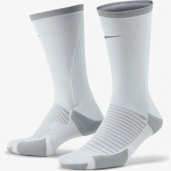 NWT Nike Spark Cushioned Crew White Running Socks - Picture 1 of 8